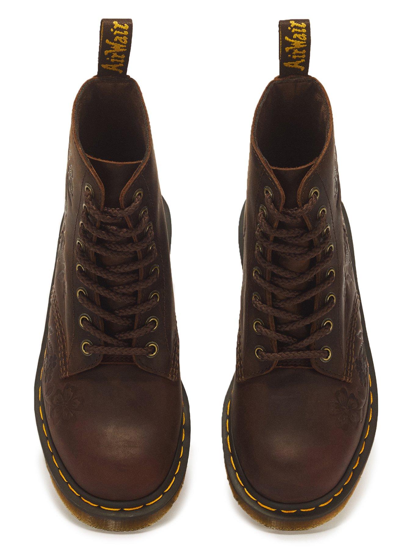 Image 4 of 7 of Dr Martens 1460 Pascal Emboss Floral 8 Eye Boot - Brown