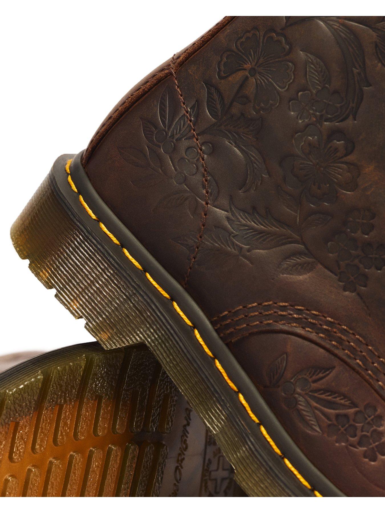 Image 6 of 7 of Dr Martens 1460 Pascal Emboss Floral 8 Eye Boot - Brown