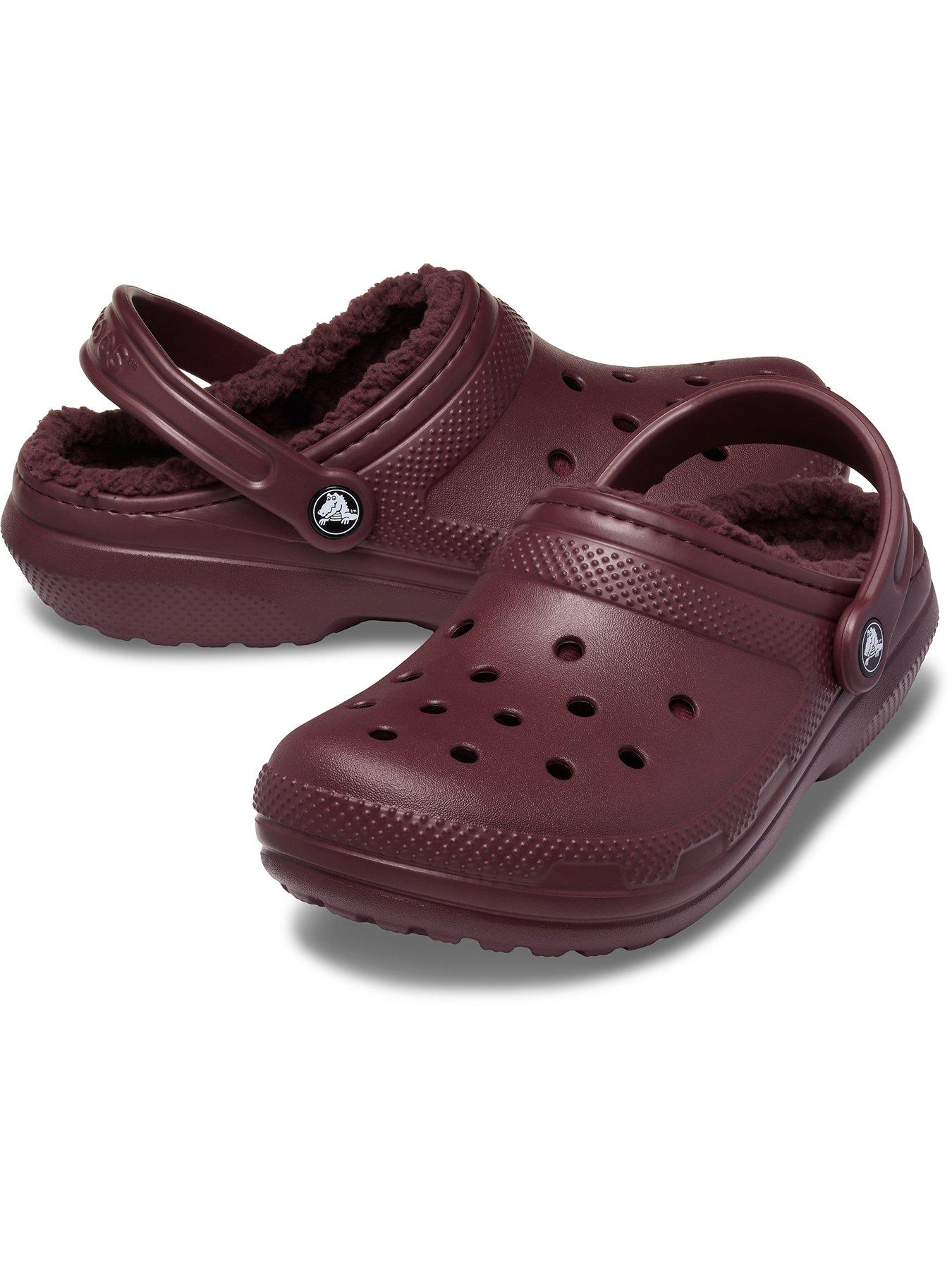 Image 6 of 7 of Crocs Crocs Classic Fleece Lined Clogs - Red