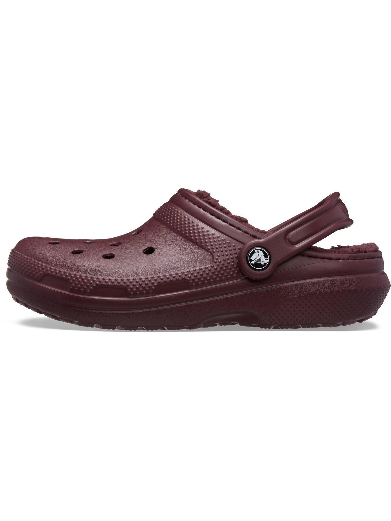 Image 7 of 7 of Crocs Crocs Classic Fleece Lined Clogs - Red