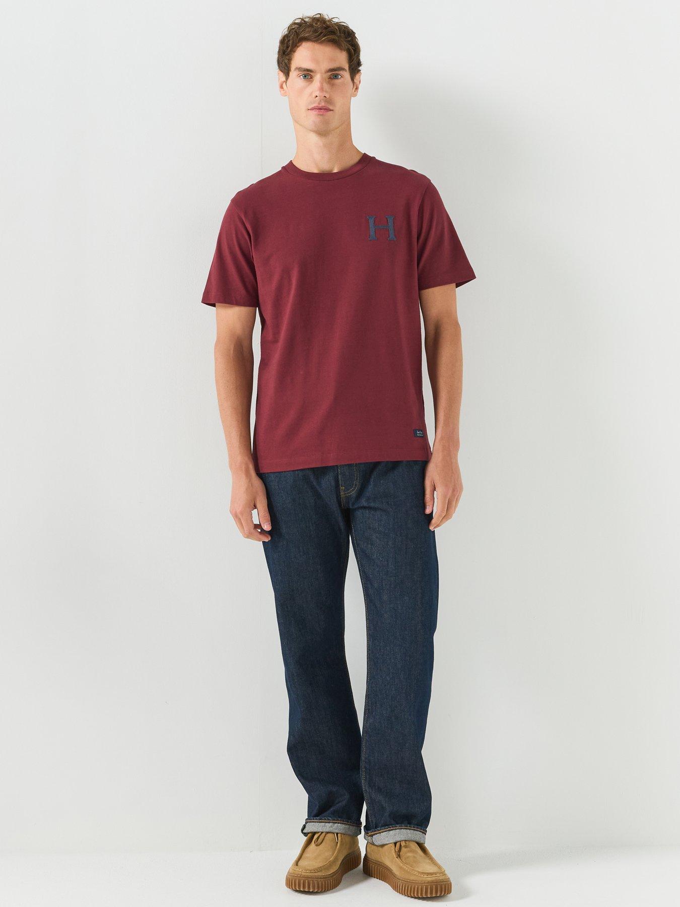 Image 3 of 6 of Hackett Men's Classic Fit Back Graphic Crew Neck T-Shirt - Dark Red