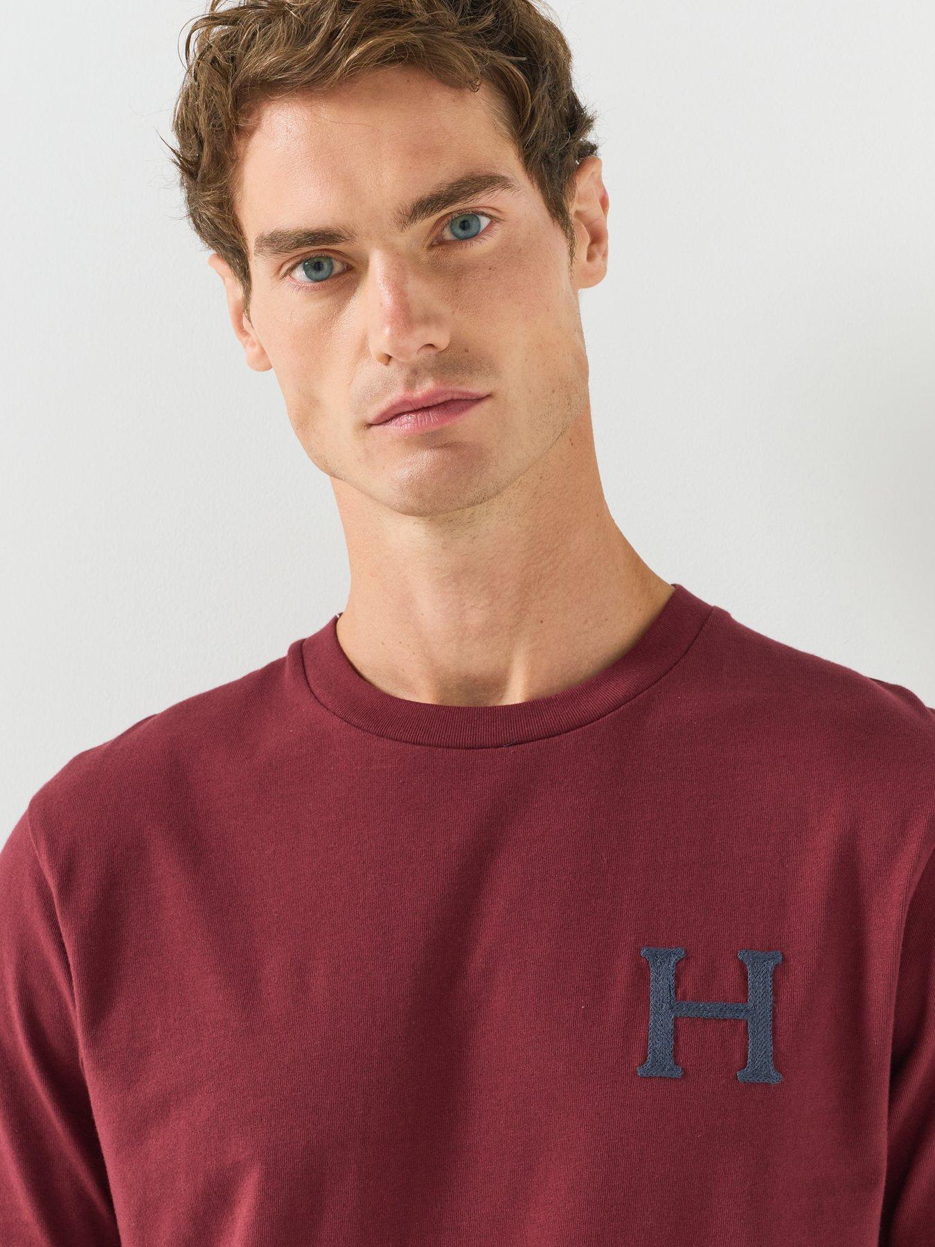 Image 5 of 6 of Hackett Men's Classic Fit Back Graphic Crew Neck T-Shirt - Dark Red