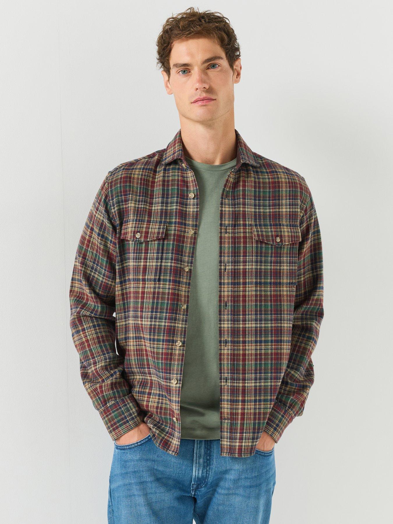 Image 1 of 6 of Hackett Heritage Country Flannel Check Longsleeve Shirt - Light Blue