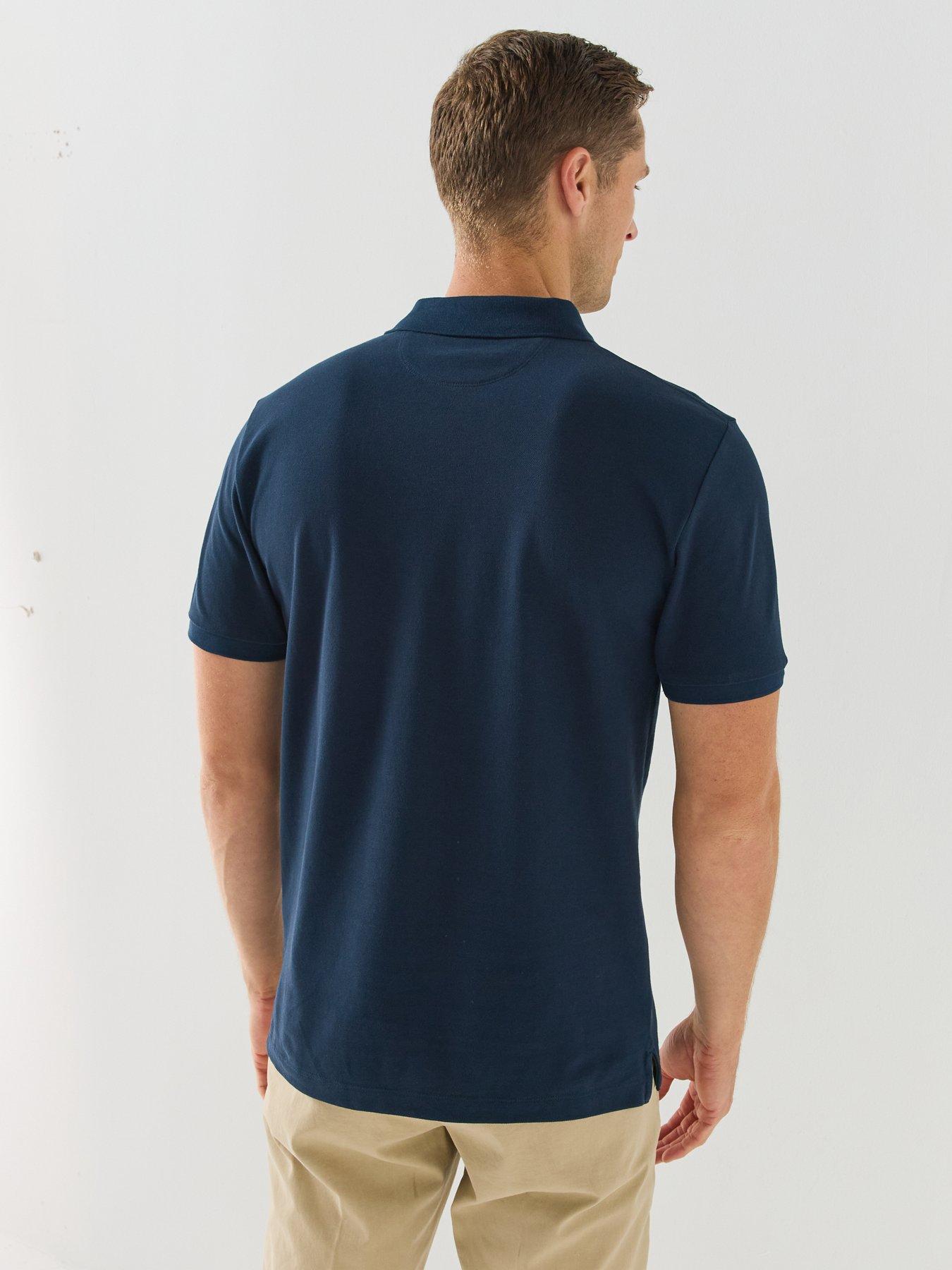Image 2 of 6 of Hackett Mens Regular Fit Small Logo Polo Shirt - Navy