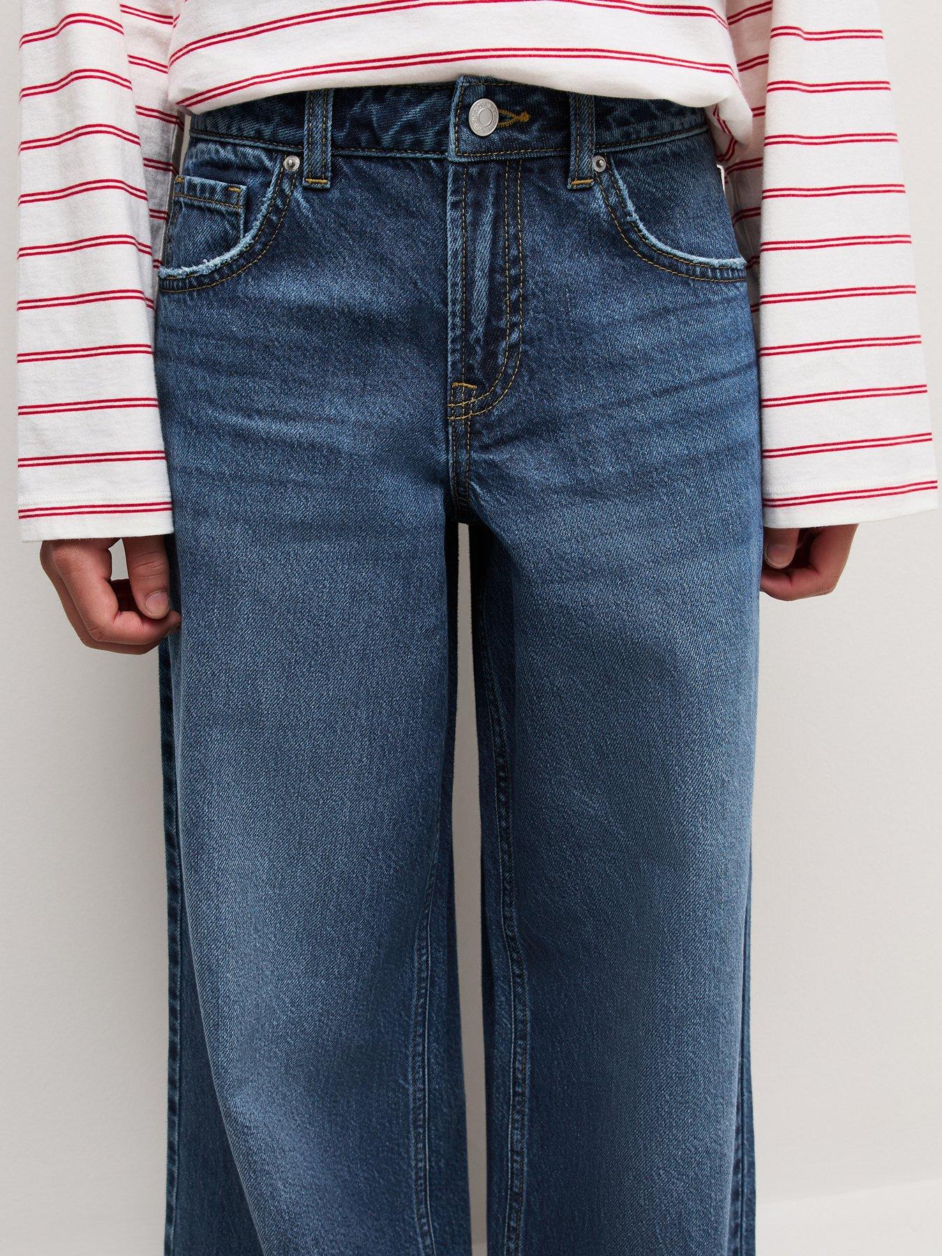 Image 4 of 6 of New Look 915 Girls Blue Low Rise Super Wide Leg Jeans