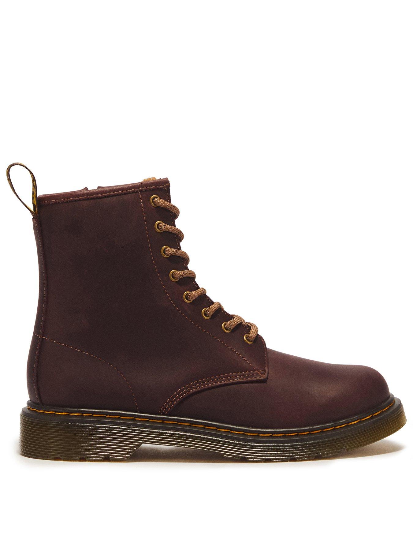 Image 1 of 7 of Dr Martens Youth Serena 1460 Leather Lace-Up Boots - Brown