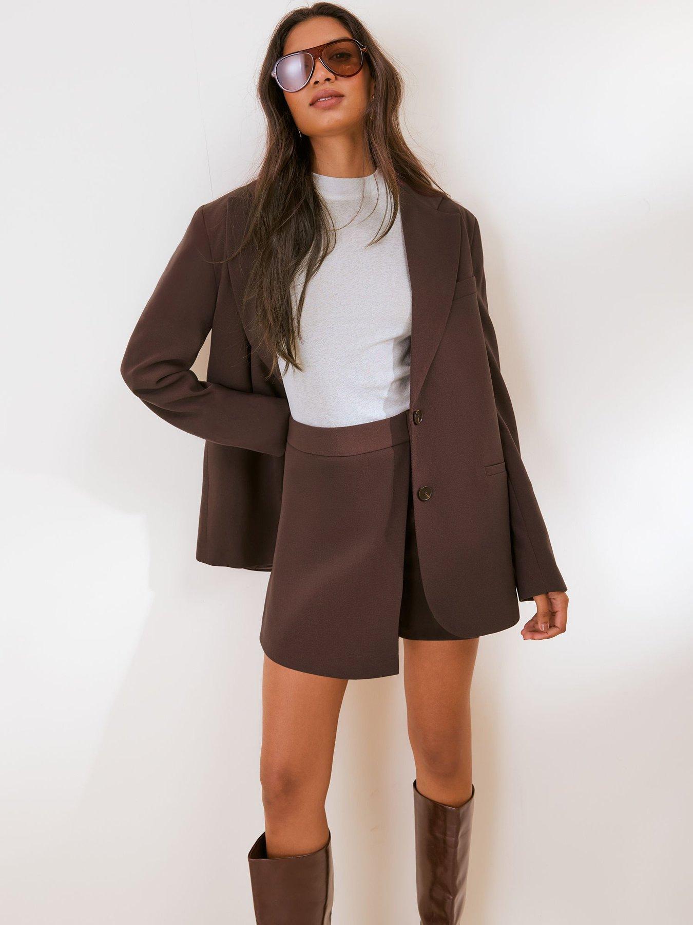 Friends Like These Purple Fig Oversized Boyfriend Blazer
