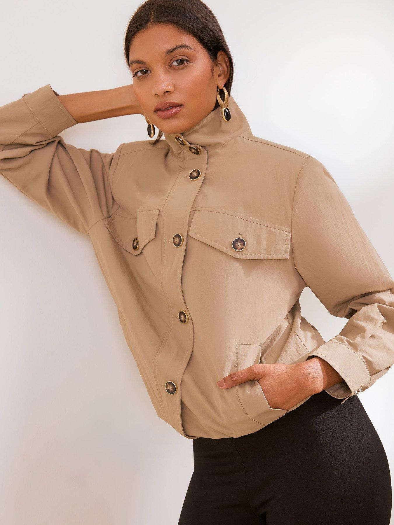 Friends Like These Neutral Lightweight Funnel Neck Jacket
