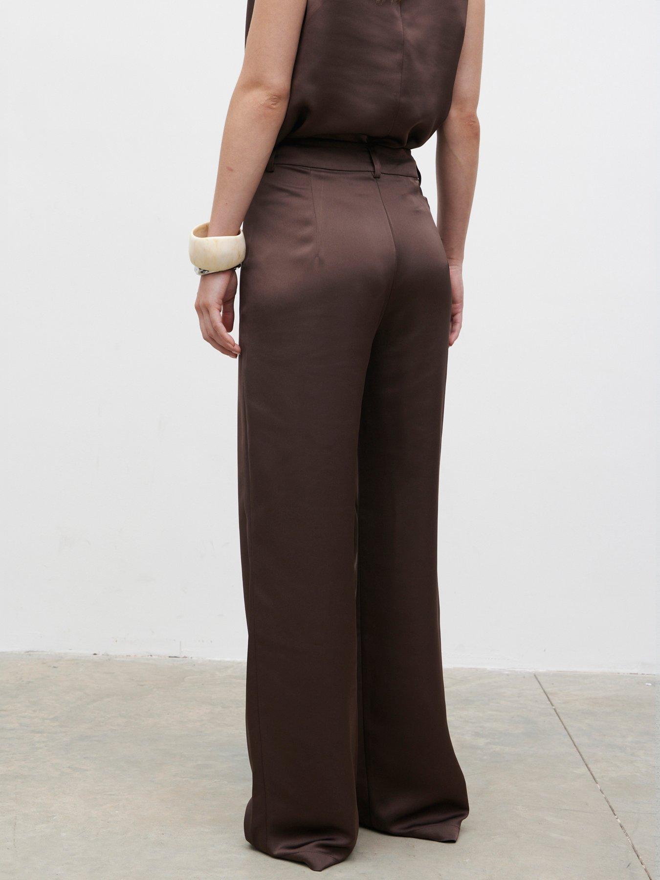 Image 2 of 3 of Pretty Lavish Breya Tailored Trouser- Chocolate Brown