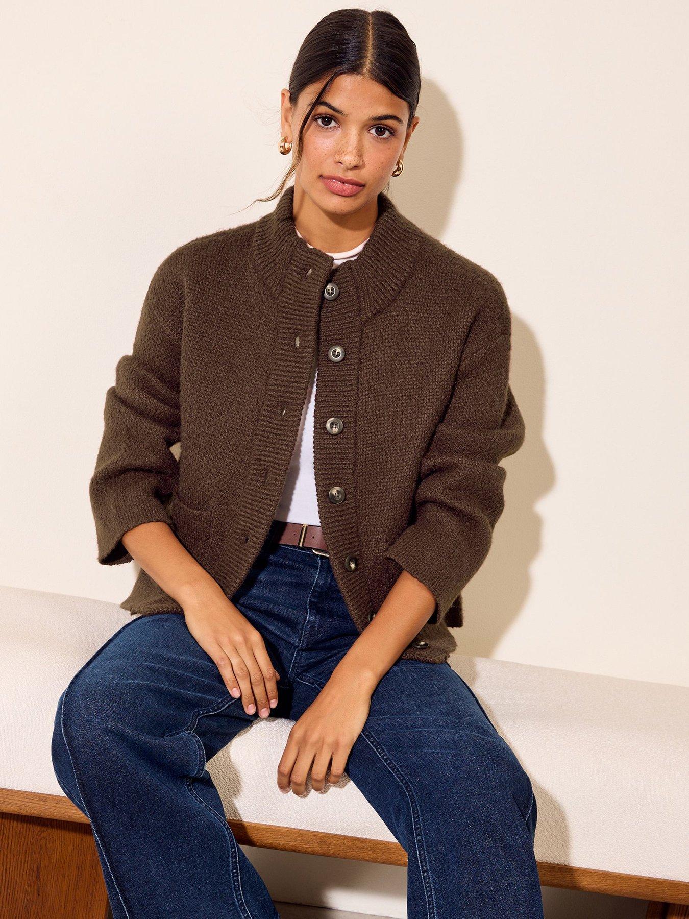 Image 1 of 5 of Friends Like These Neutral Knitted Bomber Cardigan