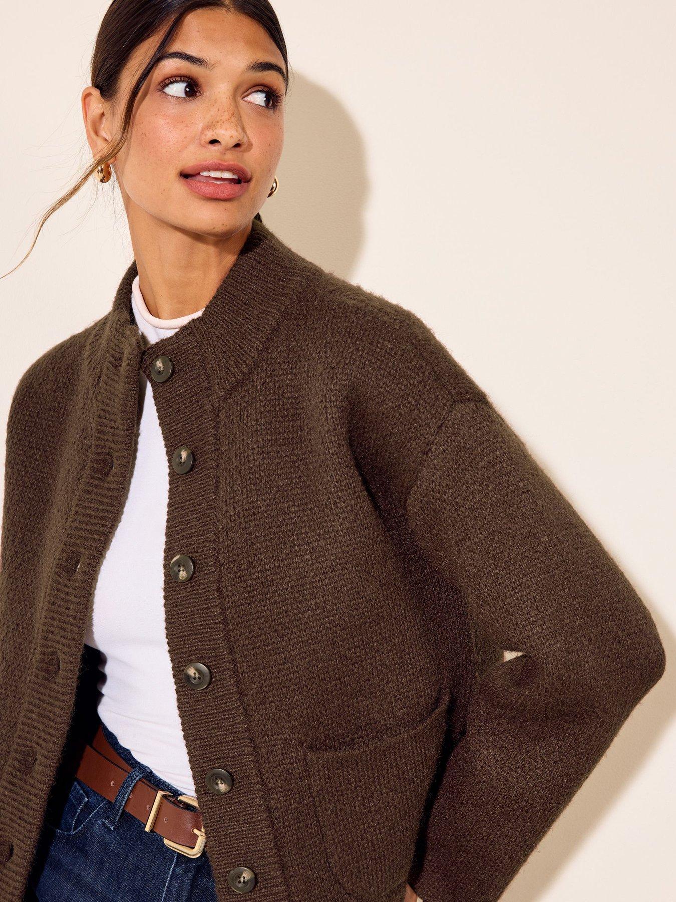Image 5 of 5 of Friends Like These Neutral Knitted Bomber Cardigan