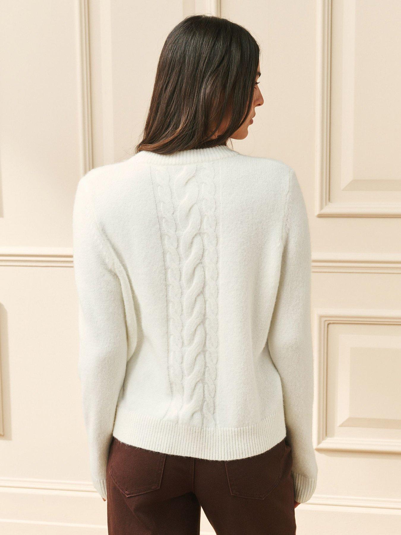 Image 2 of 7 of Laura Ashley Cream Cable Knit Cardigan