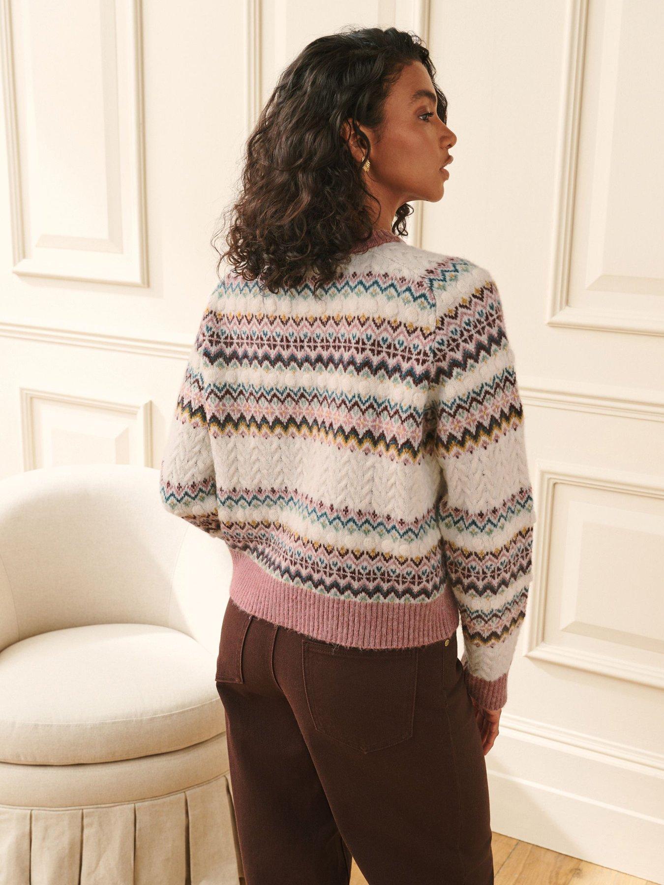 Image 2 of 5 of Laura Ashley Pink Cable Knit Cardigan