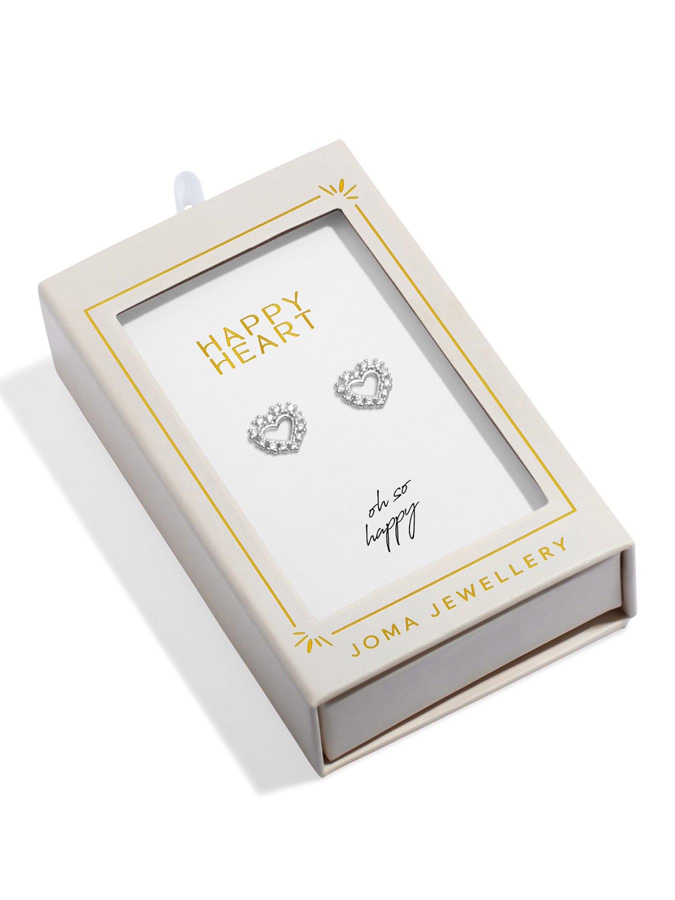 Joma Jewellery Moments To Shine Happy Heart Stud Earringsn - Silver-plated