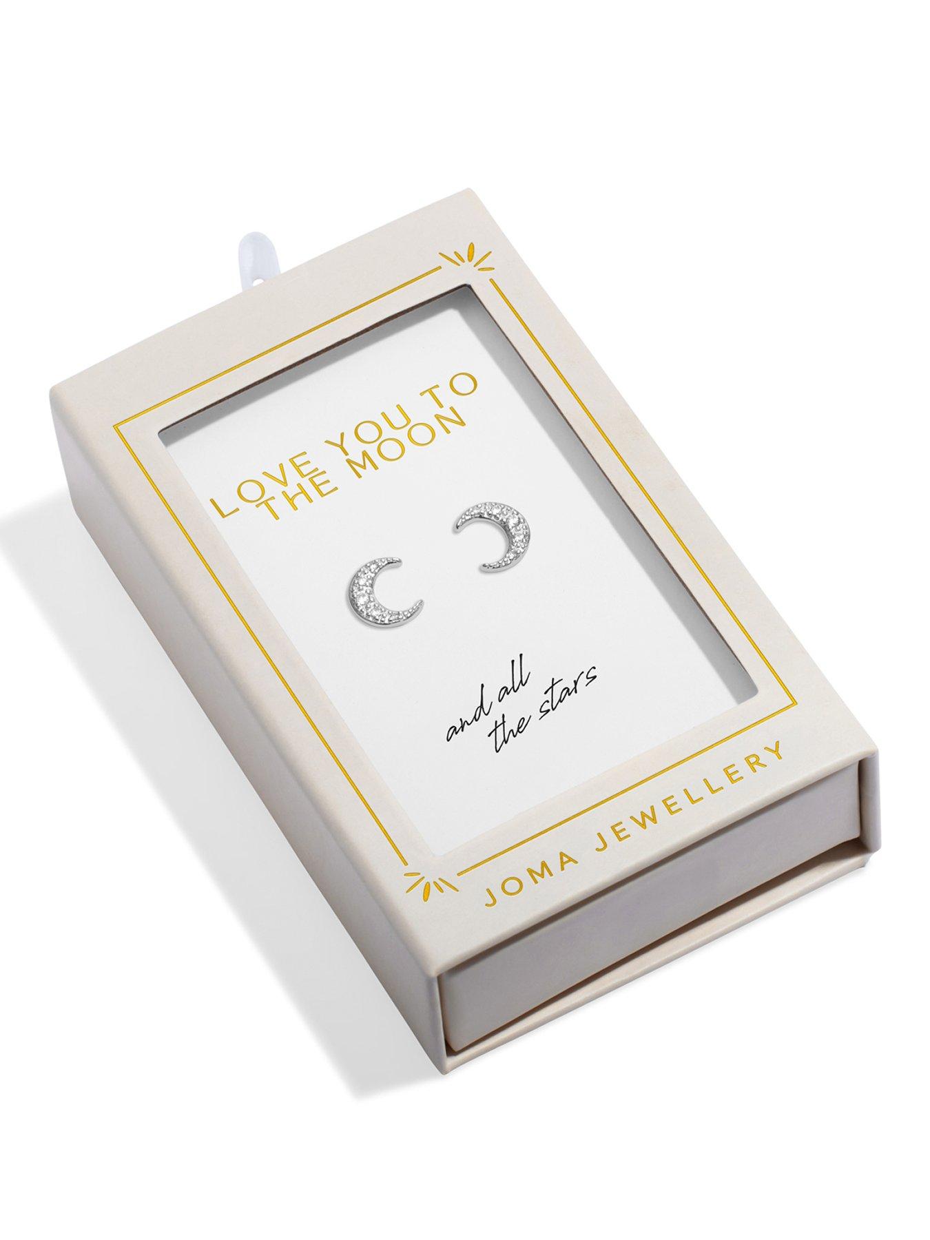 Image 1 of 5 of Joma Jewellery Moments To Shine Love You To The Moon Stud Earrings - Silver-plated
