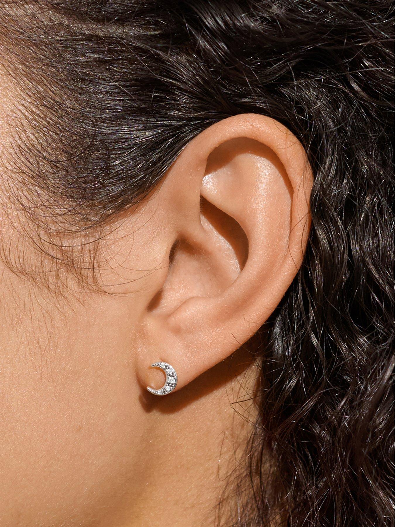 Image 2 of 5 of Joma Jewellery Moments To Shine Love You To The Moon Stud Earrings - Silver-plated
