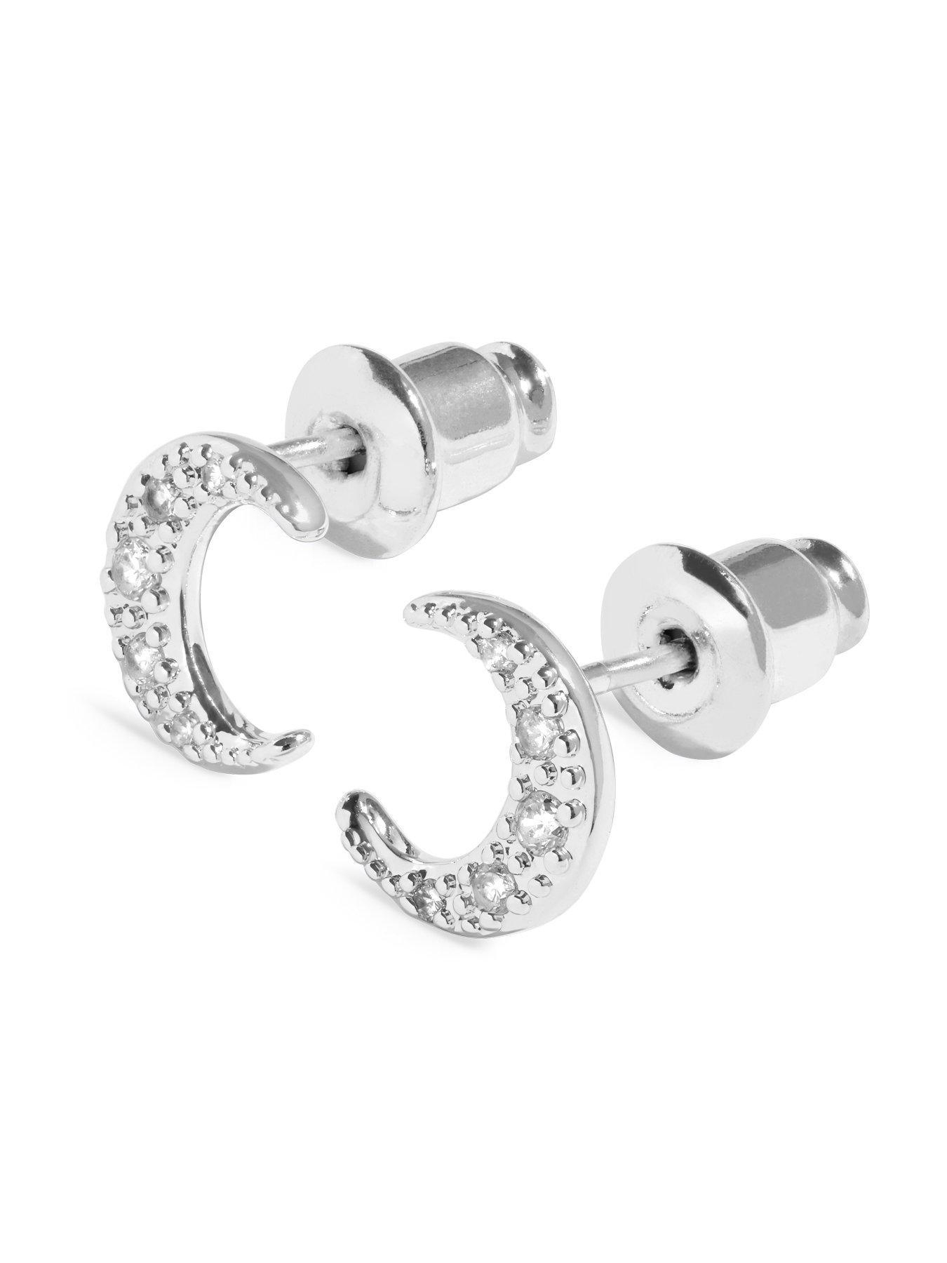 Image 3 of 5 of Joma Jewellery Moments To Shine Love You To The Moon Stud Earrings - Silver-plated