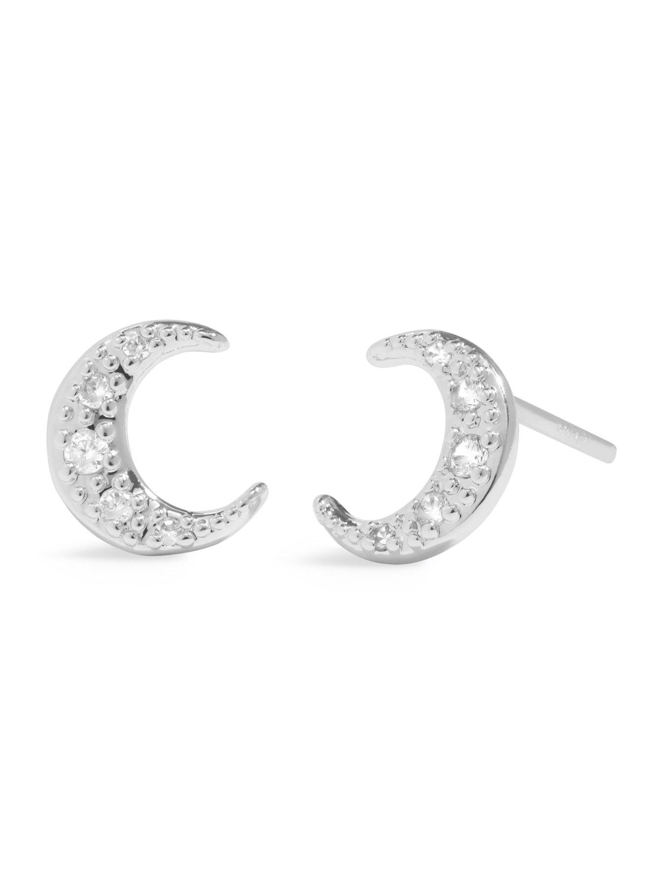 Image 4 of 5 of Joma Jewellery Moments To Shine Love You To The Moon Stud Earrings - Silver-plated