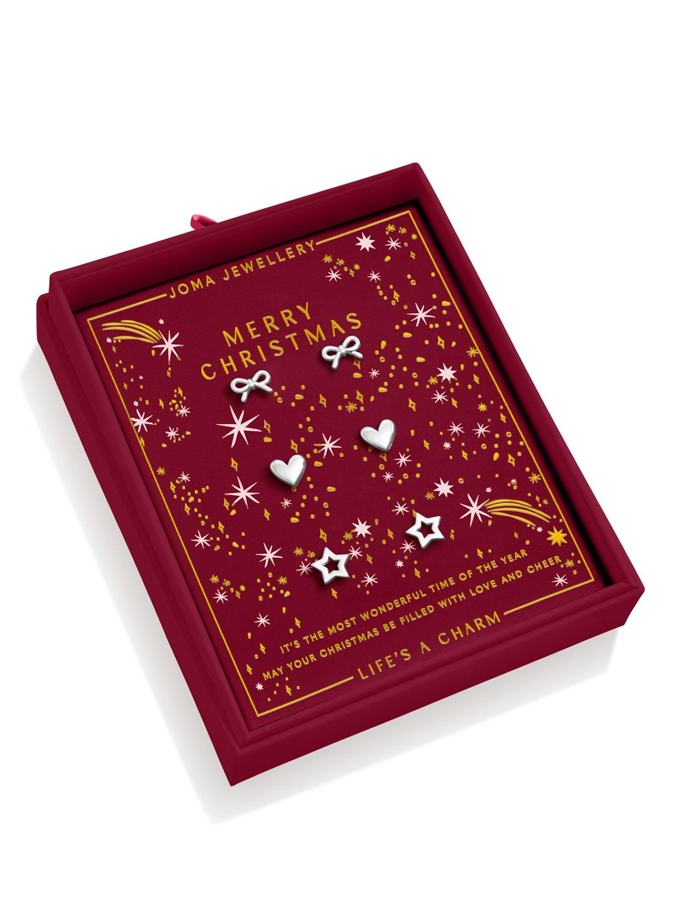 Joma Jewellery CHRISTMAS LIFE'S A CHARM 'MERRY CHRISTMAS' Stud Earrings