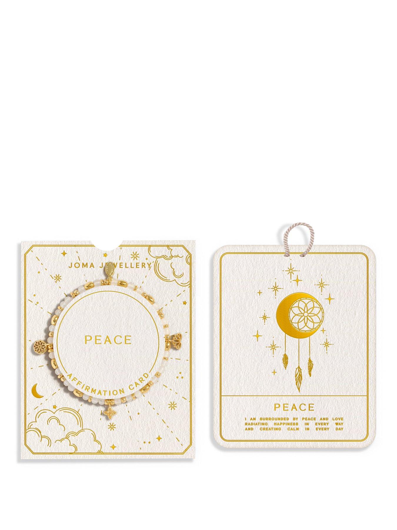 Joma Jewellery Affirmation Card Peace Bracelet - Gold-plated