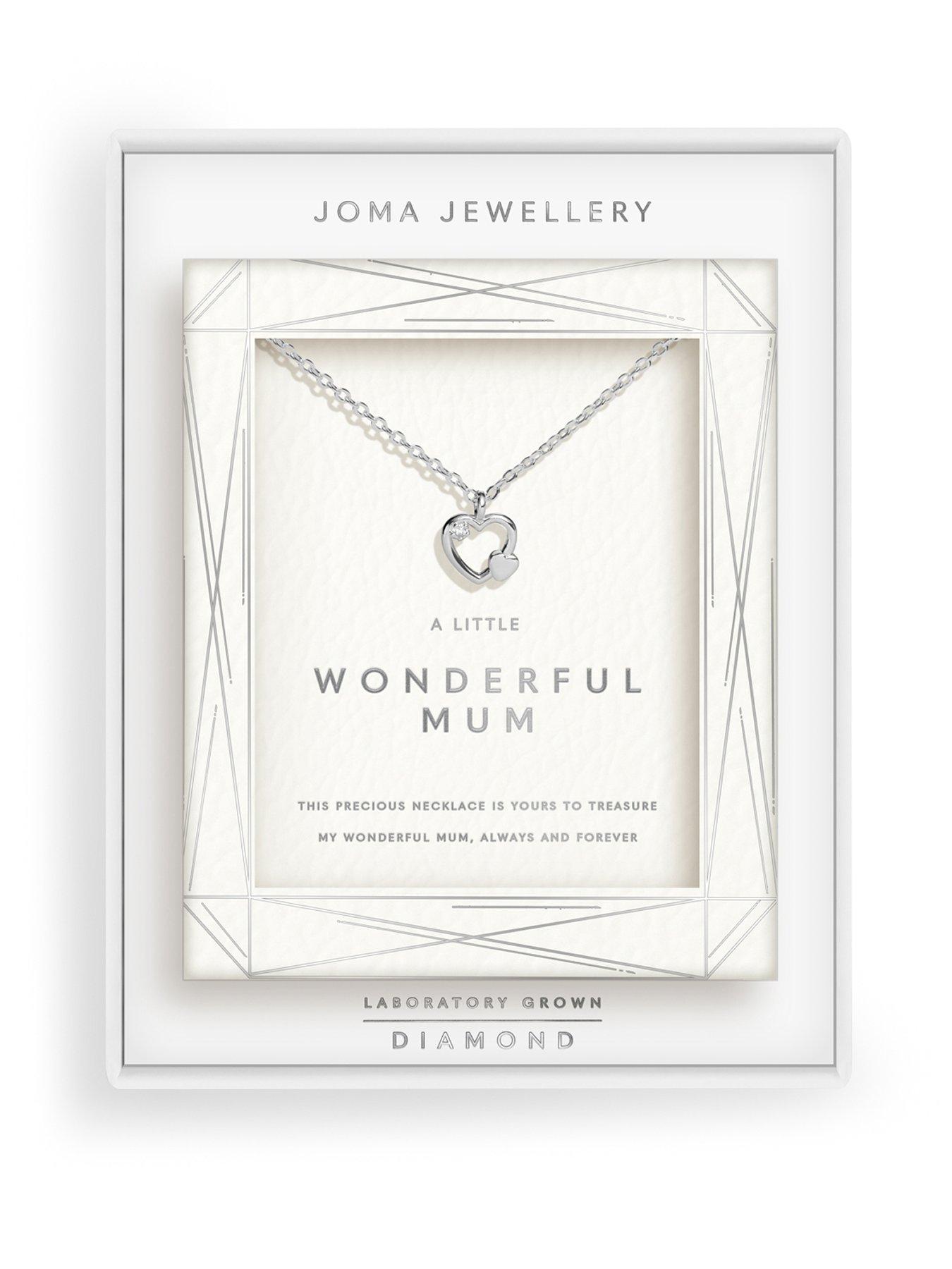 Joma Jewellery LABORATORY GROWN DIAMOND NECKLACE A LITTLE | WONDERFUL MUM | Silver Plated | Necklace | 46cm + 5cm extender
