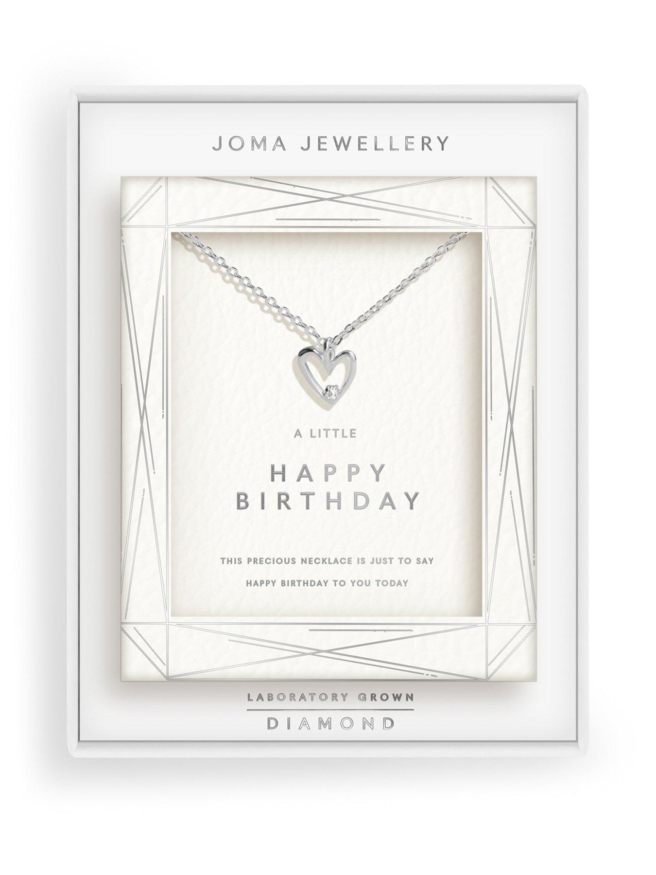 Joma Jewellery LABORATORY GROWN DIAMOND NECKLACE A LITTLE - HAPPY BIRTHDAY - Silver Plated - Necklace - 46cm + 5cm extender