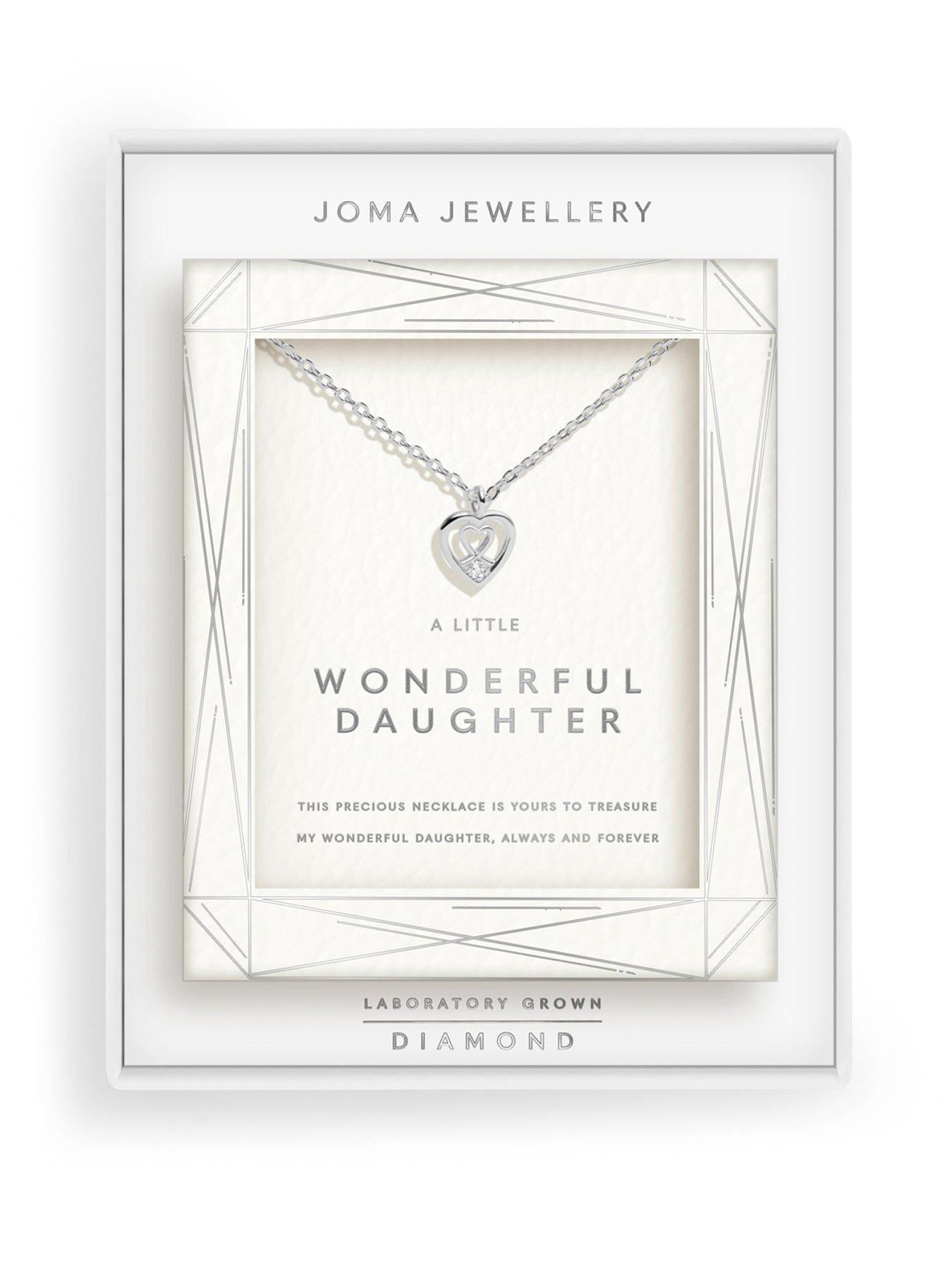Joma Jewellery LABORATORY GROWN DIAMOND NECKLACE A LITTLE | WONDERFUL DAUGHTER | Silver Plated | Necklace | 46cm + 5cm extender