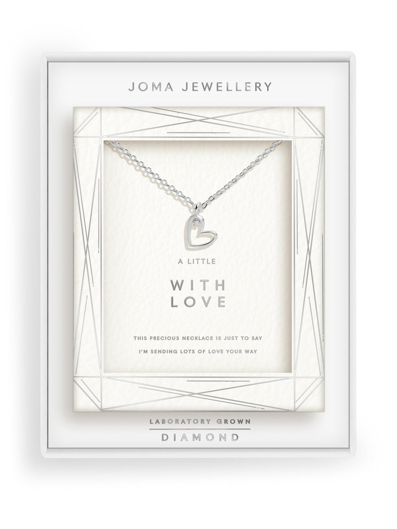 Joma Jewellery LABORATORY GROWN DIAMOND NECKLACE A LITTLE | WITH LOVE | Silver Plated | Necklace | 46cm + 5cm extender