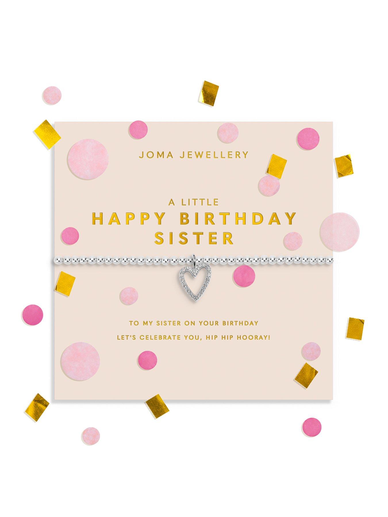 Joma Jewellery Confetti A Little Happy Birthday Sister Bracelet - Silver-plated