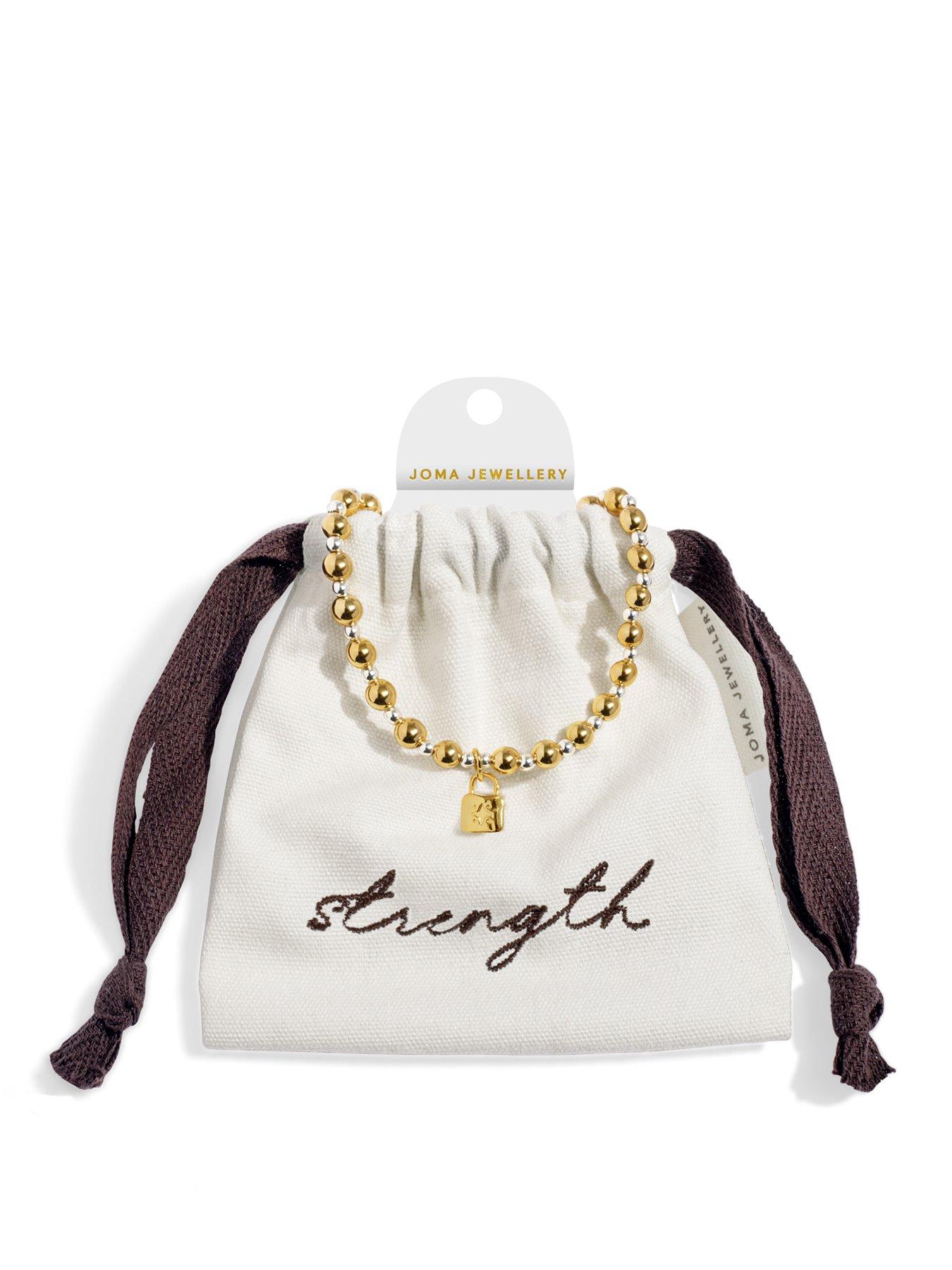 Joma Jewellery Words To Treasure Strength Bracelet - Silver  &  Gold- plated