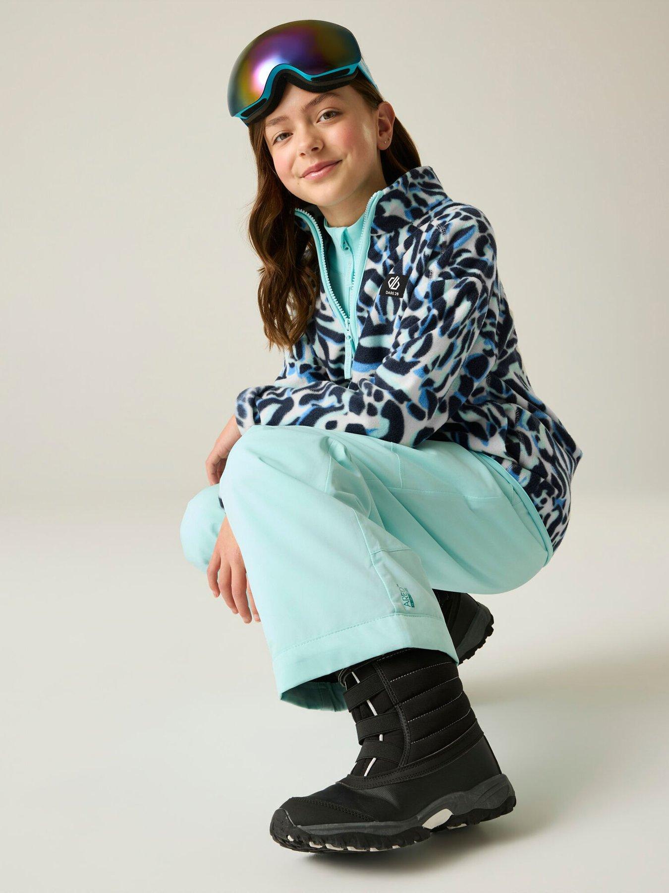 Image 4 of 7 of Dare 2b Girls Wing It Animal Print Full Zip Ski Fleece - Blue