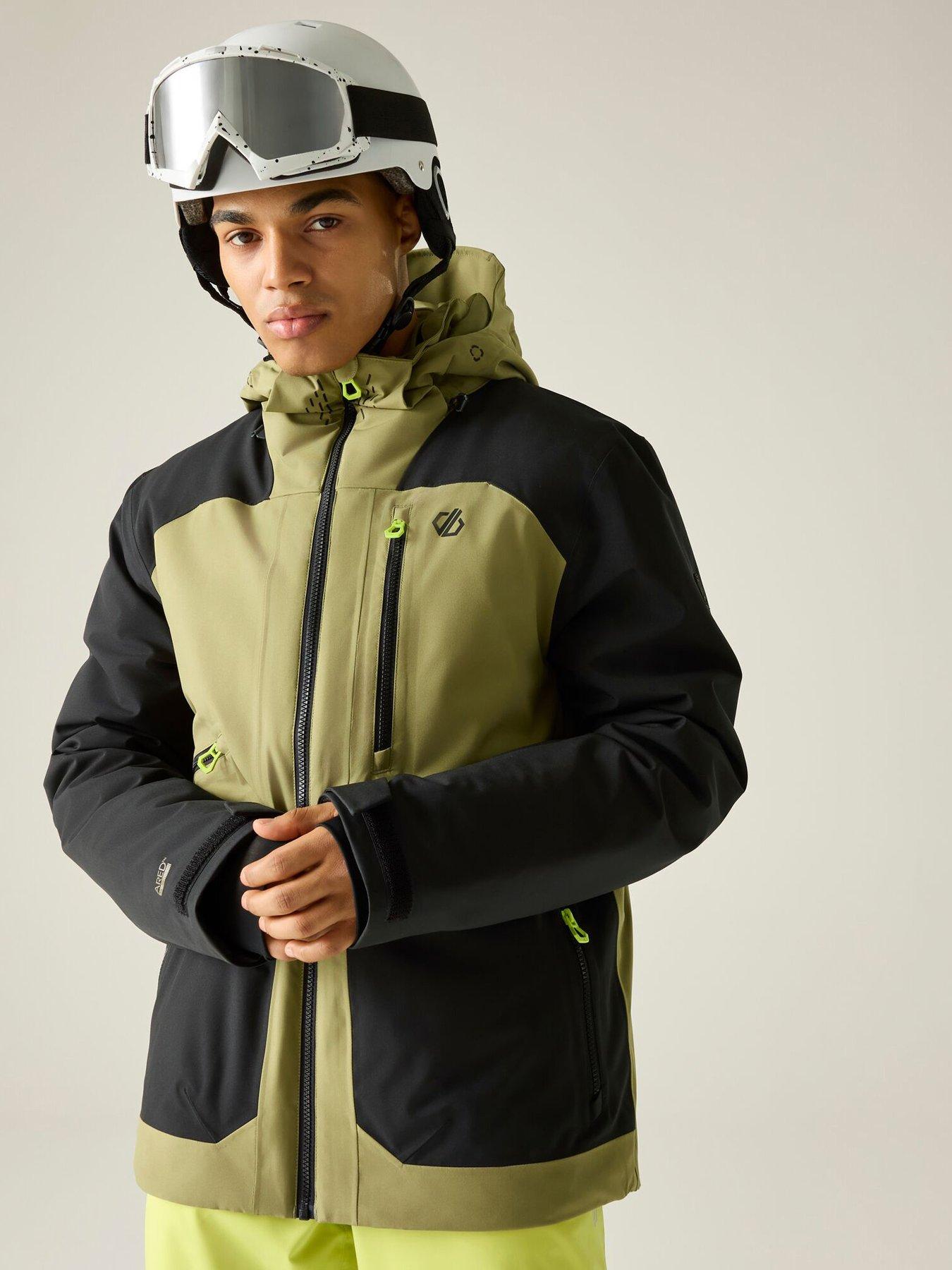 Image 1 of 7 of Dare 2b Mens Baseplate Iv Ski Jacket -black/martini Olive