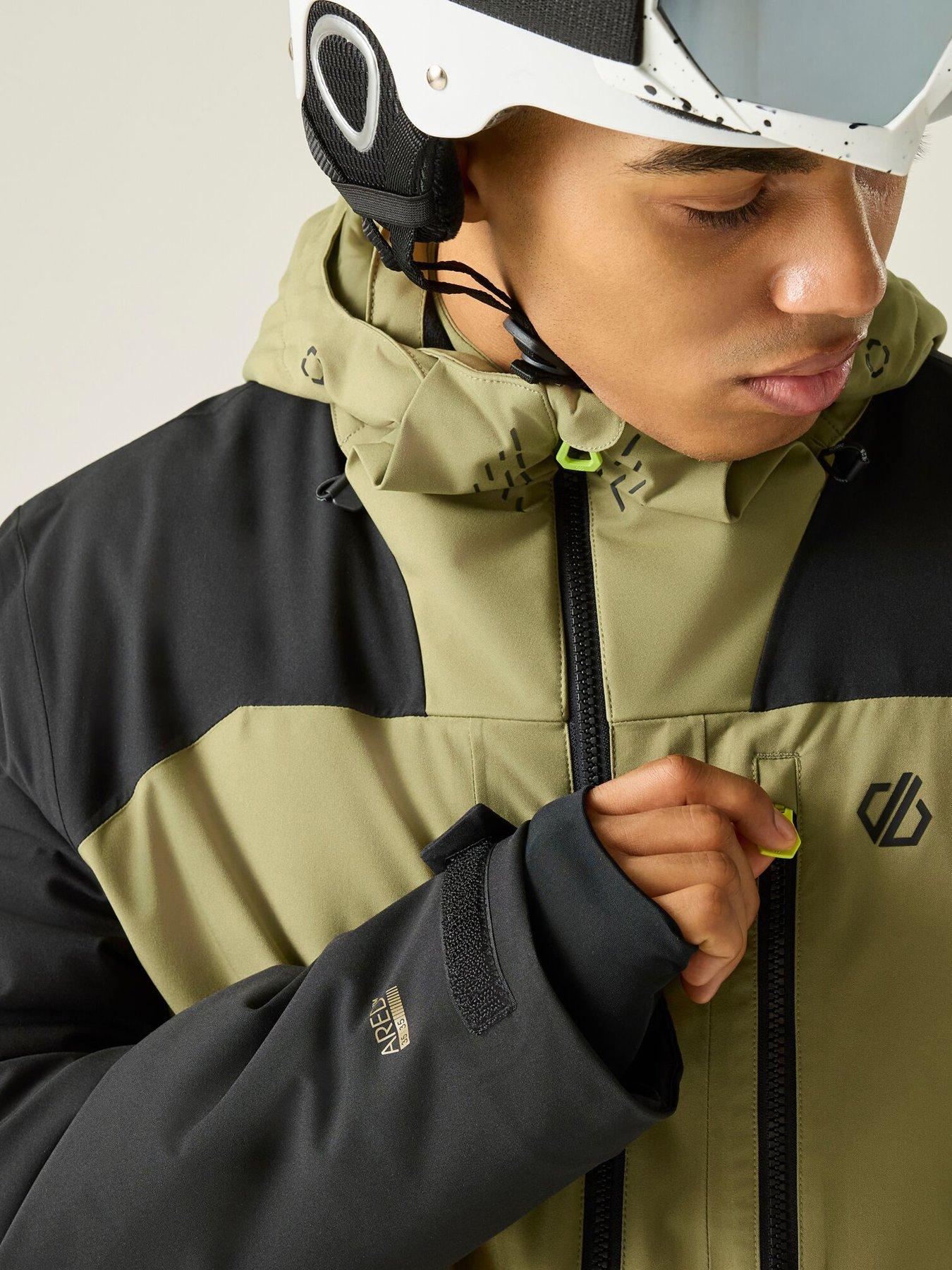 Image 5 of 7 of Dare 2b Mens Baseplate Iv Ski Jacket -black/martini Olive