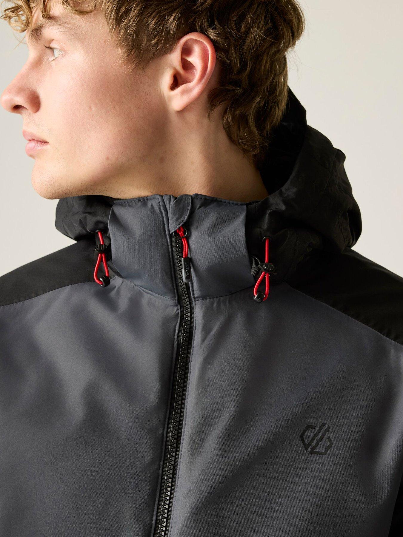 Image 7 of 7 of Dare 2b Mens Precision Ii Ski Jacket -black/ebony/danger Red