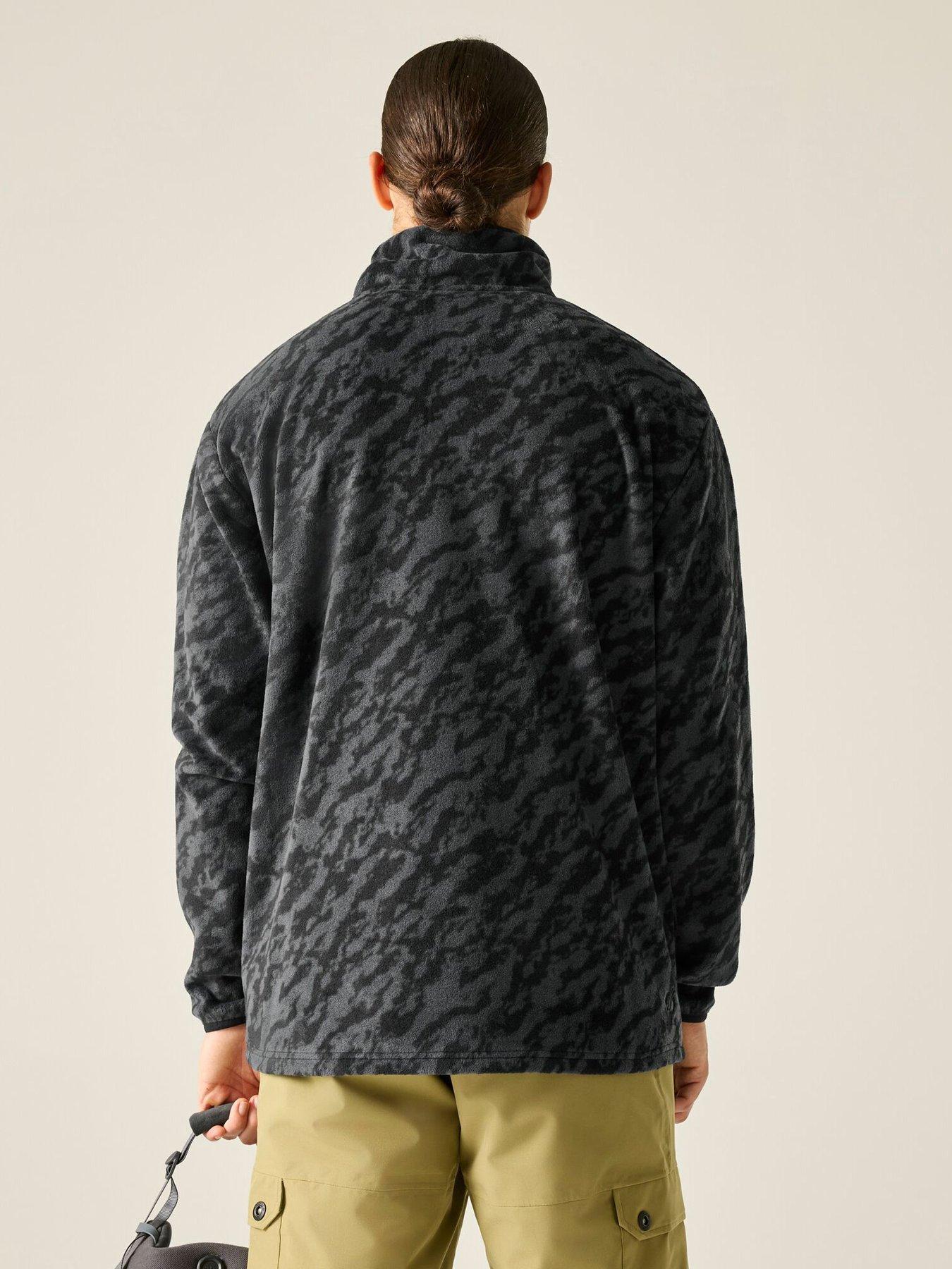 Image 2 of 7 of Dare 2b Mens Printed Half-Snap Funnel Neck Ski Fleece Jacket - Black
