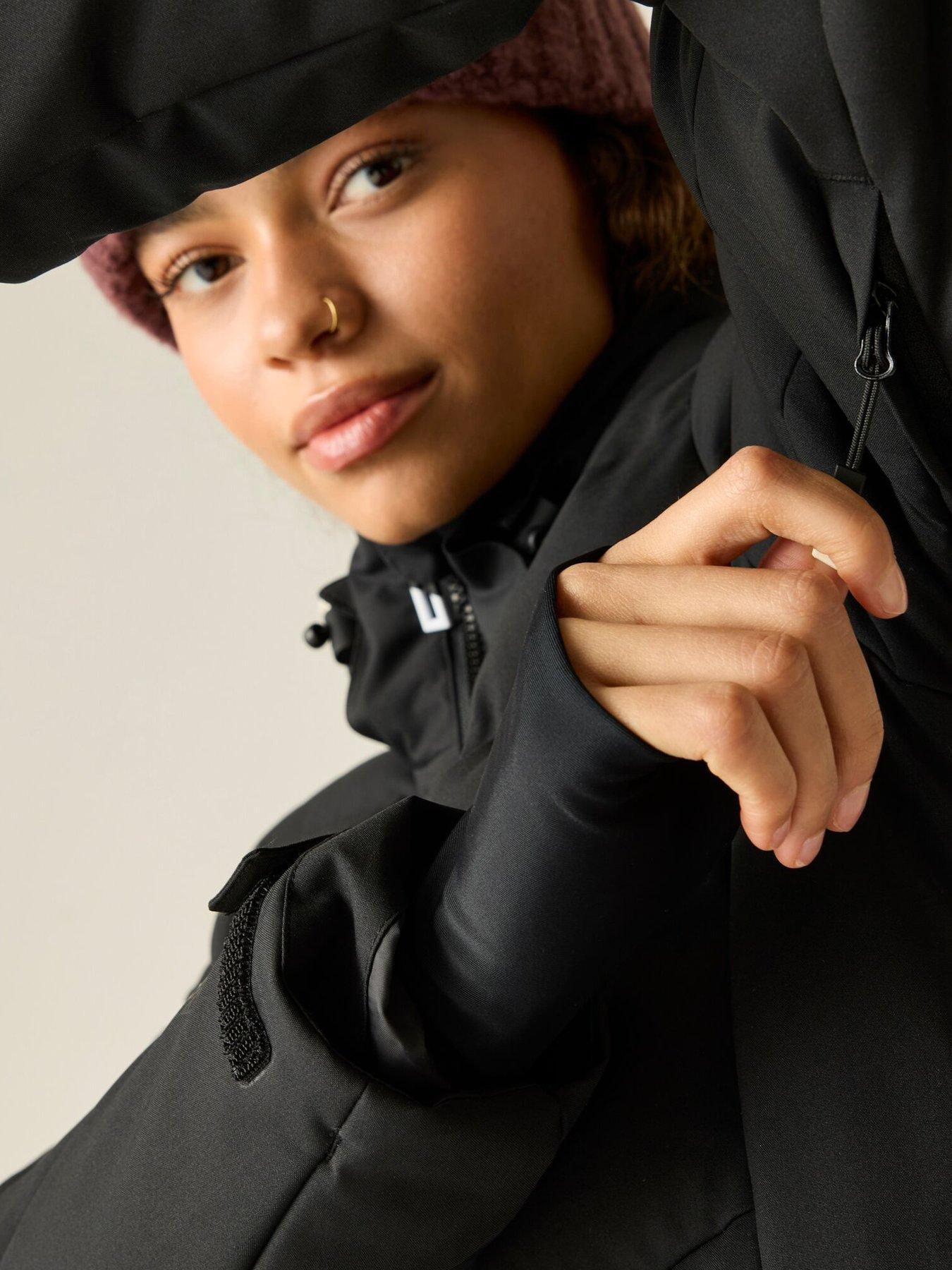 Image 6 of 7 of Dare 2b Womens Gliding II Insulated Hooded Full Zip Ski Jacket - Black