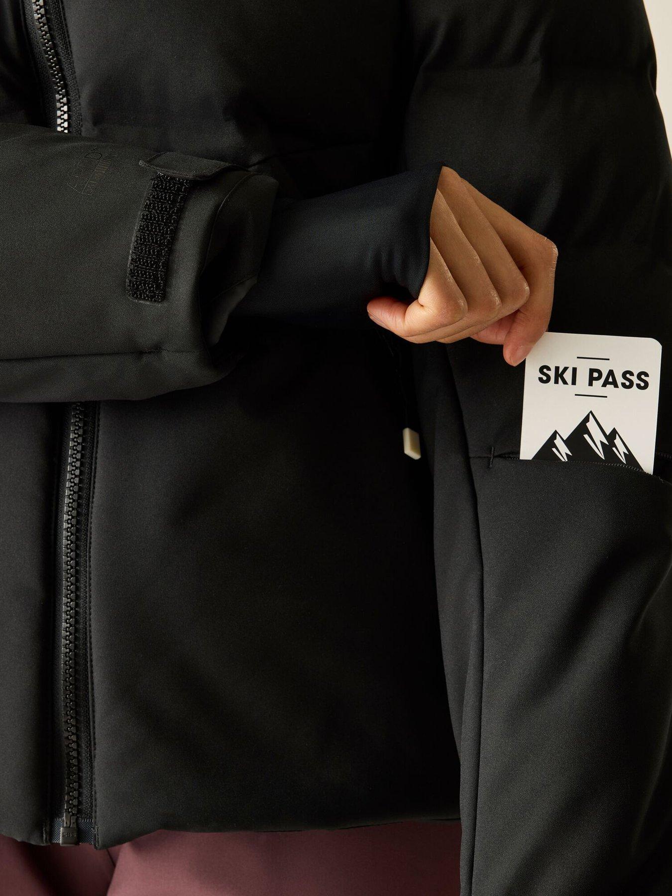 Image 7 of 7 of Dare 2b Womens Gliding II Insulated Hooded Full Zip Ski Jacket - Black