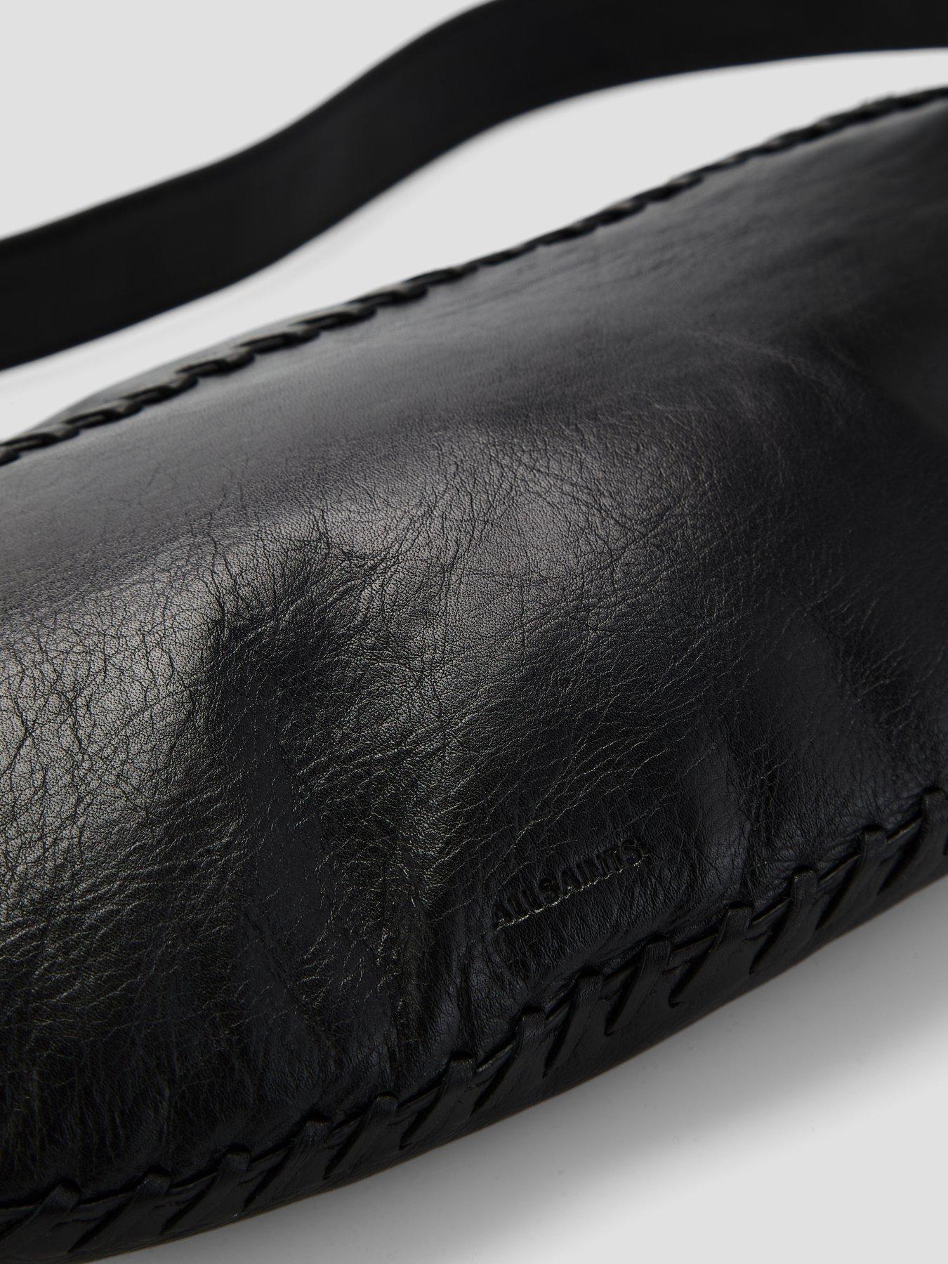 Image 3 of 4 of AllSaints Womens Whipstitch Zip Crossbody Bag - Black