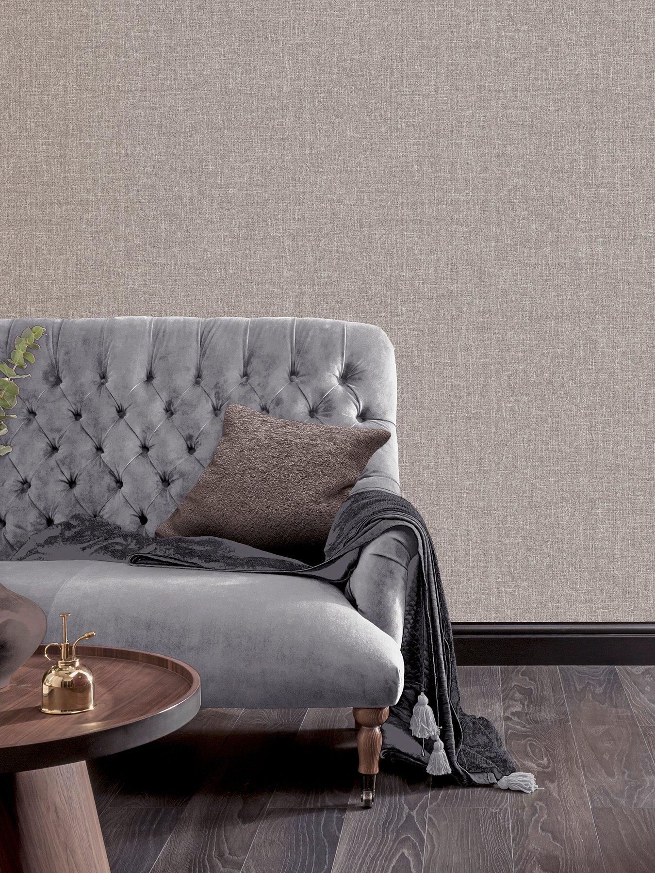 Image 5 of 5 of ARTHOUSE Luxe Hessian Mink Wallpaper