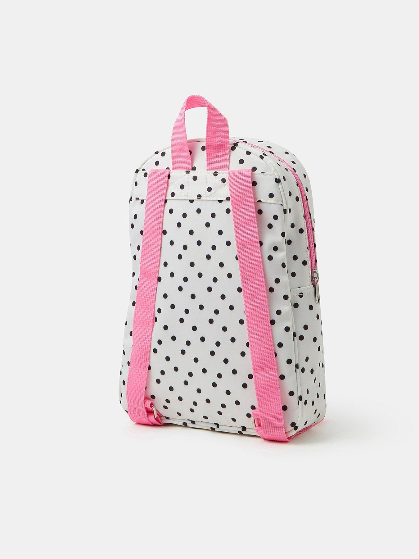 Image 2 of 4 of Accessorize Girls Spotty Badge Backpack - White