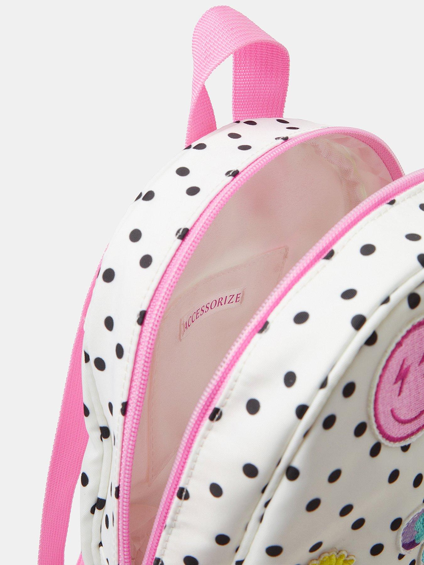 Image 3 of 4 of Accessorize Girls Spotty Badge Backpack - White