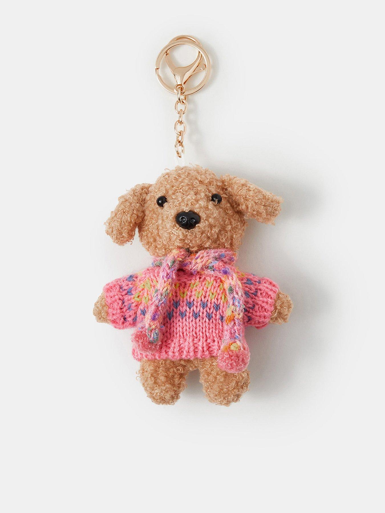 Image 1 of 3 of Accessorize Girls Teddy Bag Charm - Pink