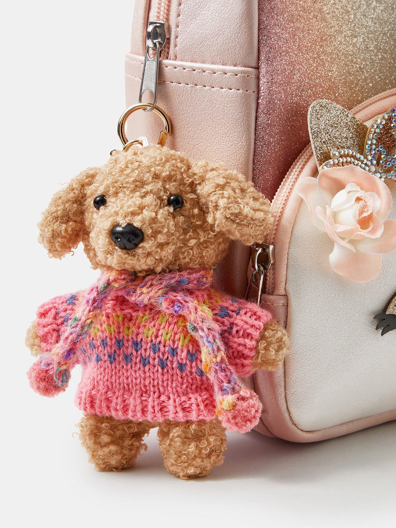 Image 3 of 3 of Accessorize Girls Teddy Bag Charm - Pink
