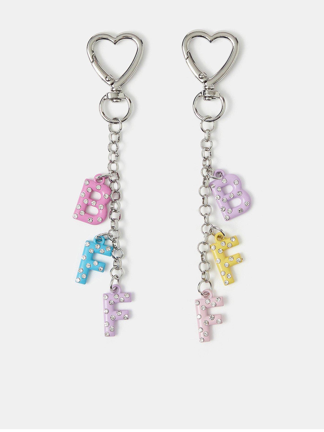 Image 1 of 3 of Accessorize Girls 2 Pack Bff Letter Keychains - Multi
