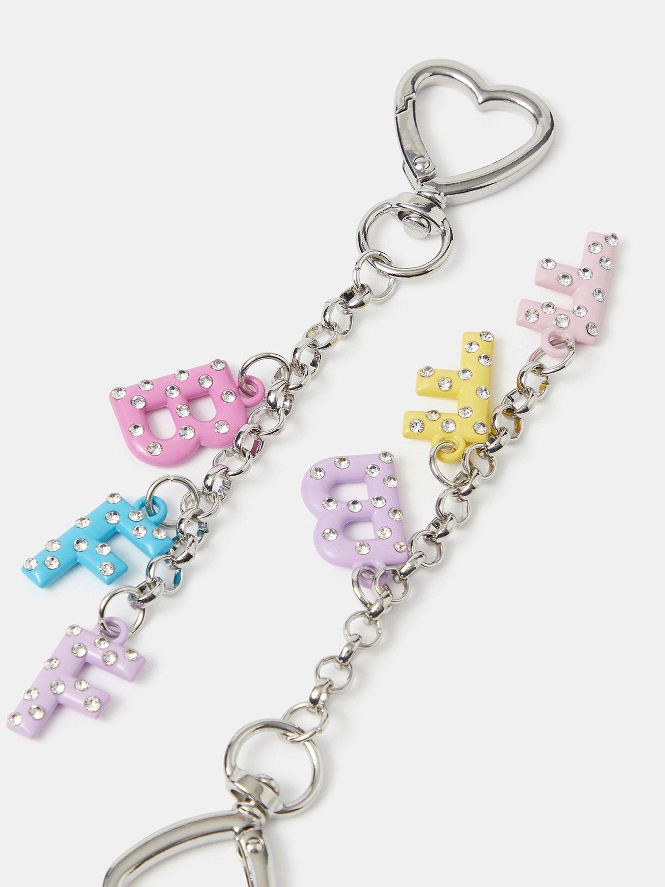 Image 2 of 3 of Accessorize Girls 2 Pack Bff Letter Keychains - Multi