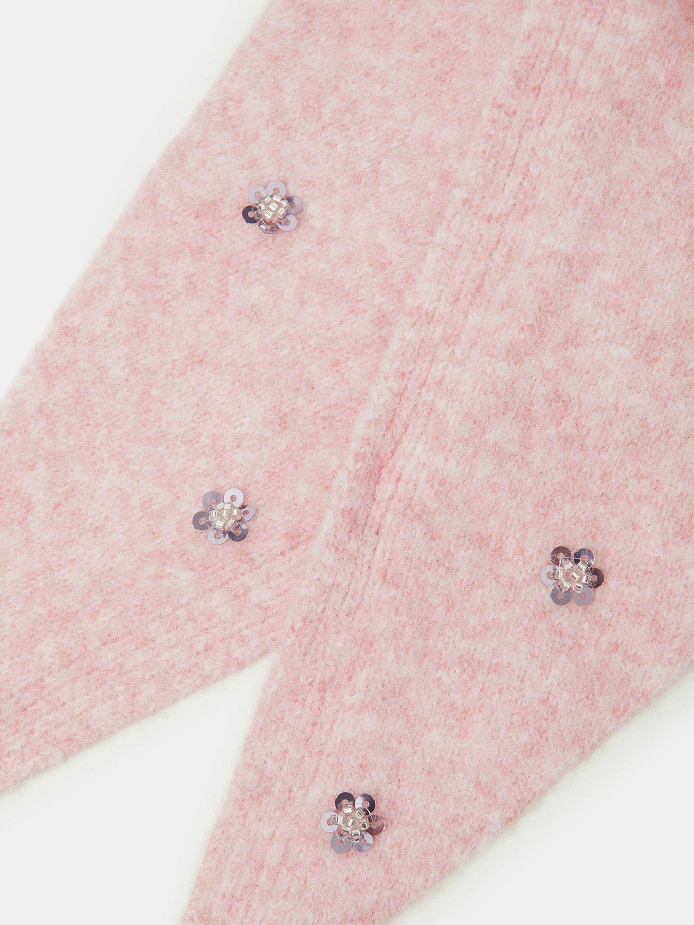 Image 2 of 2 of Accessorize Girls Sequin Soft-Touch Triangle Scarf - Pink