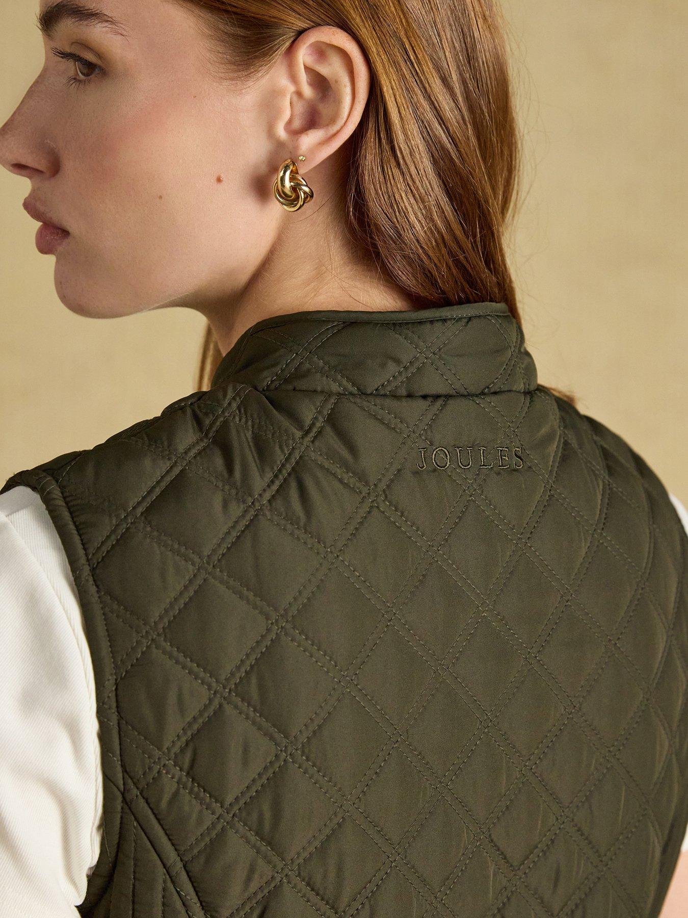 Image 5 of 7 of Joules Women's Minx Diamond Quilted Gilet - Rosemary Green
