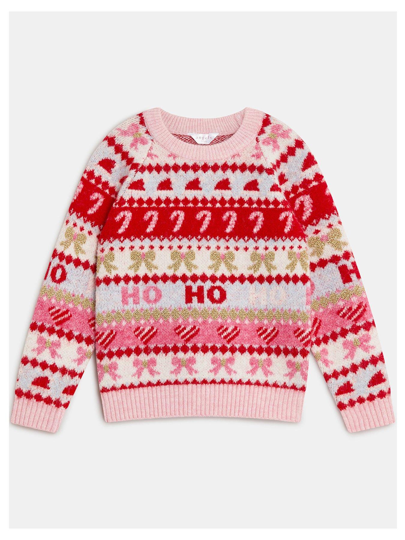 Image 1 of 3 of Accessorize Girls Christmas Fairisle Jumper - Multi