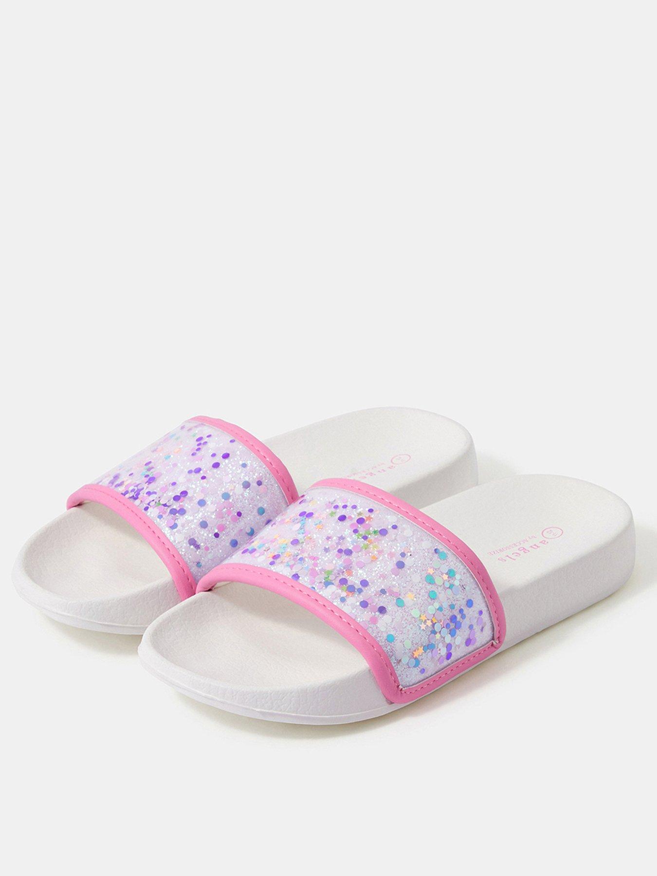 Image 2 of 3 of Accessorize Girls Shaky Glitter Sliders - Multi