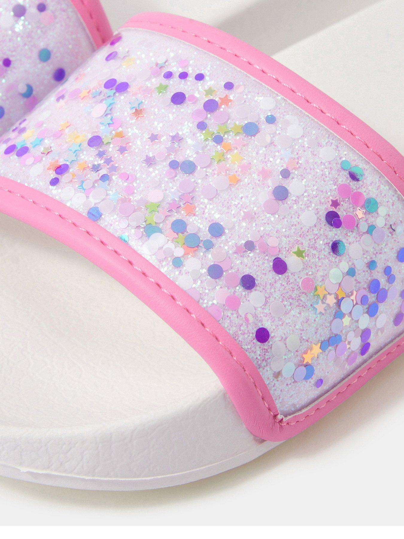 Image 3 of 3 of Accessorize Girls Shaky Glitter Sliders - Multi